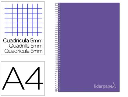 Caderno Espiral Din A4 Jolly Capa Forrada 140 F 75 Gr Quadricula 5 Bandas Cores 4 Furos Cor Lilas