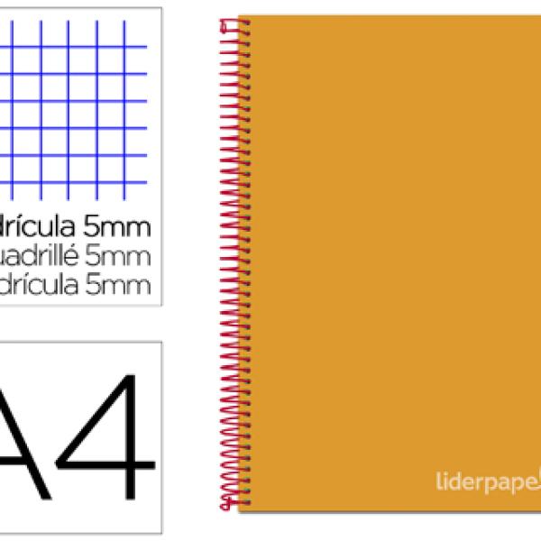 Caderno Espiral Din A4 Jolly Capa Forrada 140 F 75 Gr 5 Bandas De Cores 4 Furos Cor Laranja