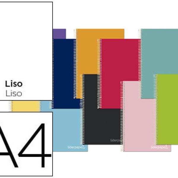 Caderno Espiral Din A4 Jolly Capa Dura 140 F 75 Gr Liso 5 Bandas De Cores 4 Furos Cores Sortidas