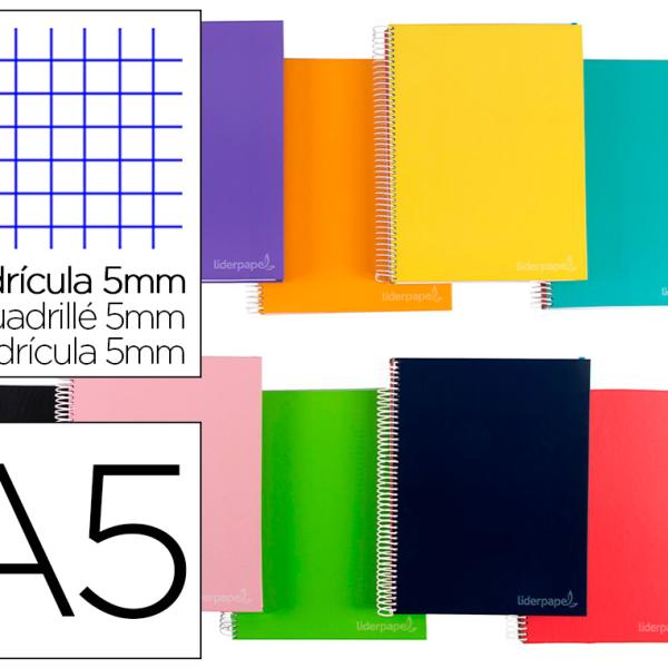 Caderno Espiral Din A5 Jolly Capa Dura 140 F 75 Gr 5 Bandas De Cores 6 Furos Cores Sortidas