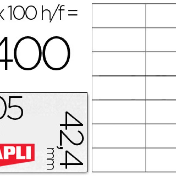 Etiquetas Adesivas Apli A4 105 X 42,4 mm