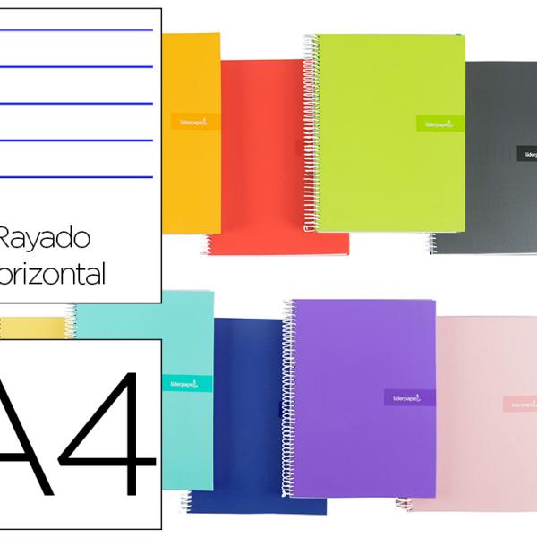 Caderno Espiral Din A4 Crafty Capa Forrada 80 F 90 Gr Pautado Com Margem Cores Sortidas