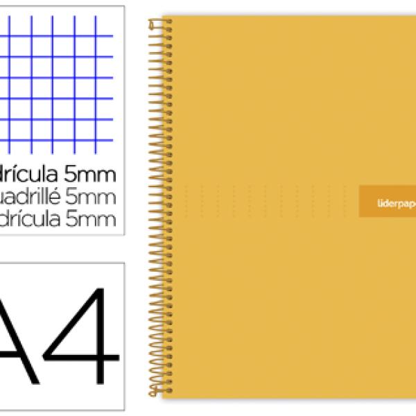 Caderno Espiral Din A4 Crafty Capa Forrada 120 F 90 Gr 5 Bandas De Cores 4 Cores Cor Laranja