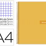 Caderno Espiral Din A4 Crafty Capa Forrada 120 F 90 Gr 5 Bandas De Cores 4 Cores Cor Laranja
