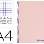 Caderno Espiral Din A4 Crafty Capa Forrada 120 F 90 Gr 5 Bandas De Cores 4 Cores Cor Vermelho