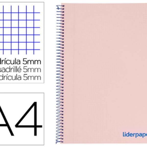 Caderno Espiral Din A4 Crafty Capa Forrada 120 F 90 Gr 5 Bandas De Cores 4 Cores Cor Vermelho