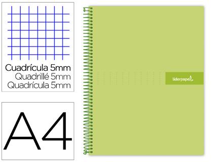 Caderno Espiral Din A4 Crafty Capa Forrada 120 F 90 Gr 5 Bandas De Cores 4 Cores Cor Verde