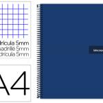 Caderno Espiral Din A4 Crafty Capa Forrada 120 F 90 Gr 5 Bandas De Cores 4 Cores Cor Azul