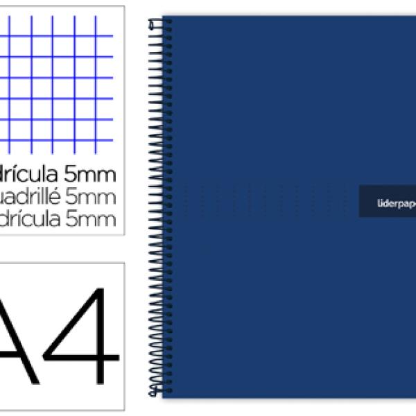 Caderno Espiral Din A4 Crafty Capa Forrada 120 F 90 Gr 5 Bandas De Cores 4 Cores Cor Azul