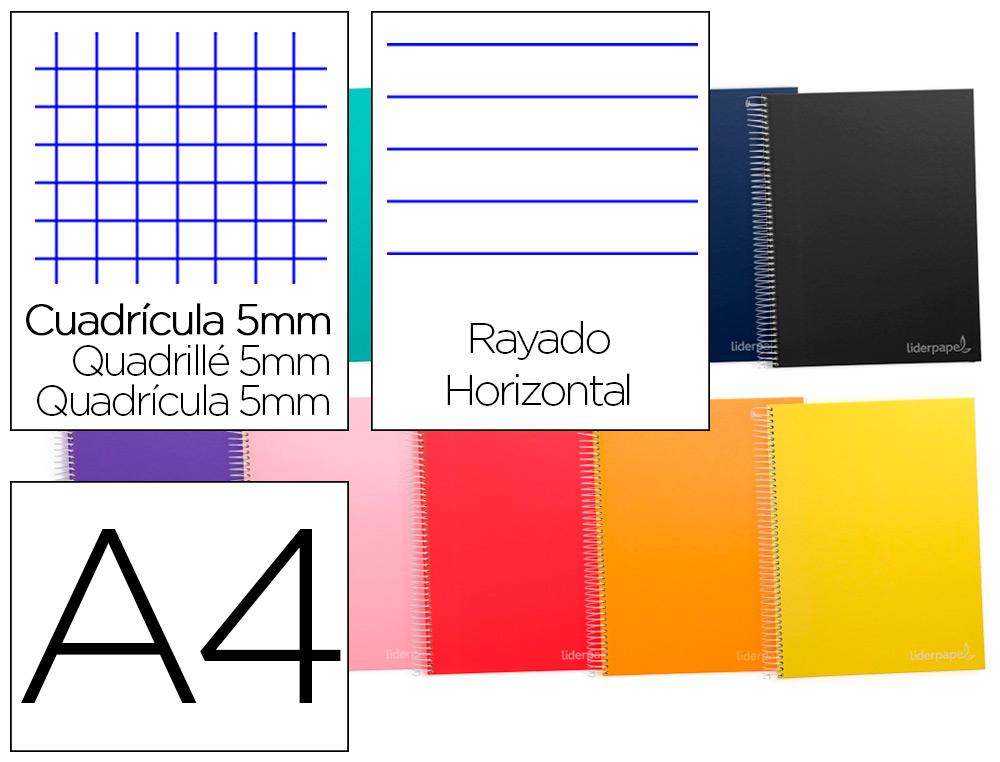 Caderno Espiral Din A4 Jolly Multidisciplina 140 F 75Gr 28F 112F Pautadas 5 Bandas Cores Sortidas