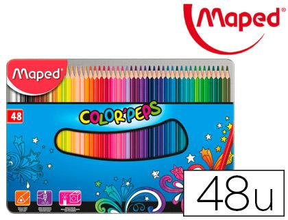 Lápis de Cores Maped Cor Peps Caixa Metalica de 48 Lápis Cores Sortidas