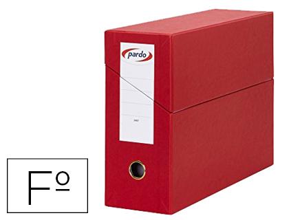 Caixa Pardo p/ Transferencias Folio Forrado Extra Duplo Lombada 80 mm Estojo Interior Vermelho