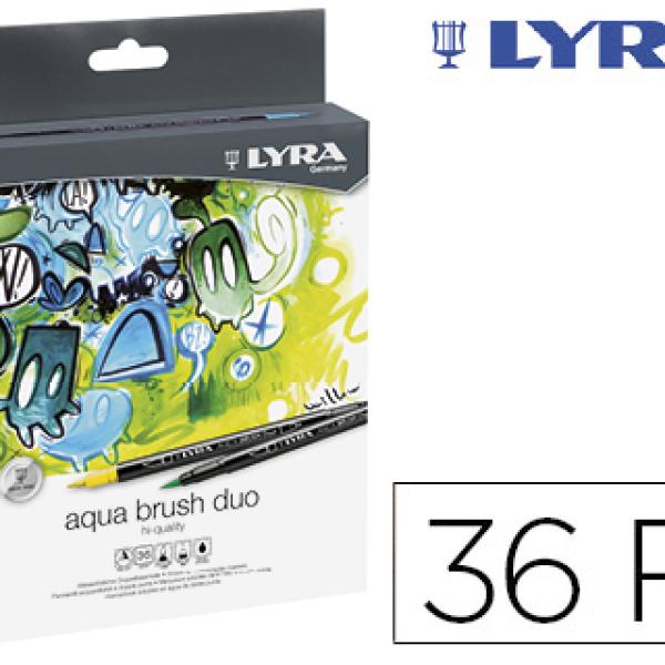 Marcador Lyra Aqua Brush Duo Caixa de 36 Cores Sortidas