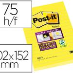 Bloco Notas Adesivas Post - It Super Sticky Raiado Amarelo Ultra 102X152 mm