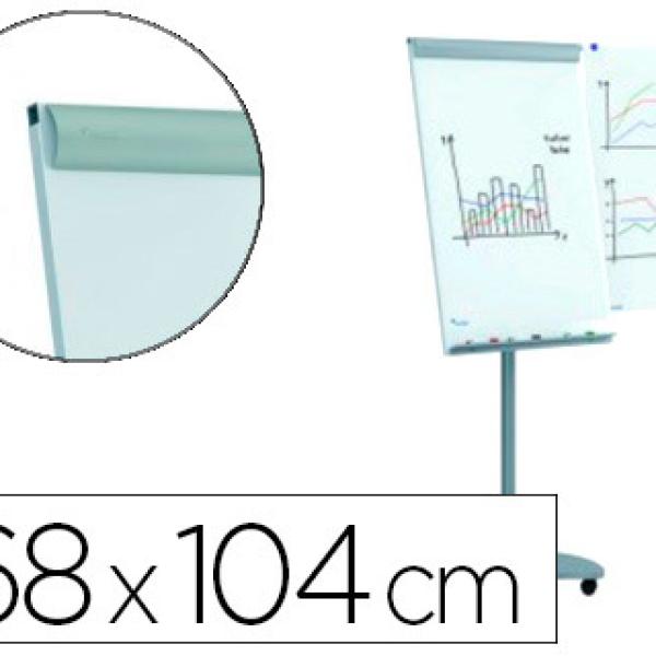 Quadro Branco Rocada p/ Conferencias Metalico Magnetico c/ Rodas 68X104 cm c/ Bracos Laterais