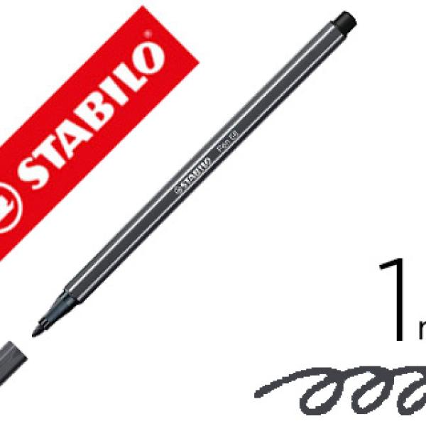 Marcador Stabilo Aguarelavel Pen 68 Cinza 1 mm