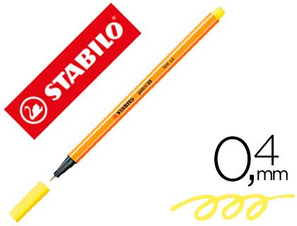 Marcador Stabilo Ponta de Fibra Point 88 Amarelo Limao 0,4 mm
