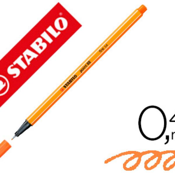 Marcador Stabilo Ponta de Fibra Point 88 Vermelhao Palido 0,4 mm