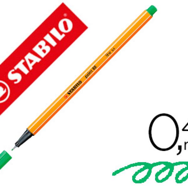 Marcador Stabilo Ponta de Fibra Point 88 Esmeralda Claro 0,4 mm