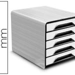 Blocos Classificadores de Secretaria Cep 5 Gavetas Branco/Preto 360X288X270 mm