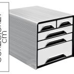 Blocos Classificadores de Secretaria Cep 5 Gavetas Mistos Branco/Preto 360X288X270 mm