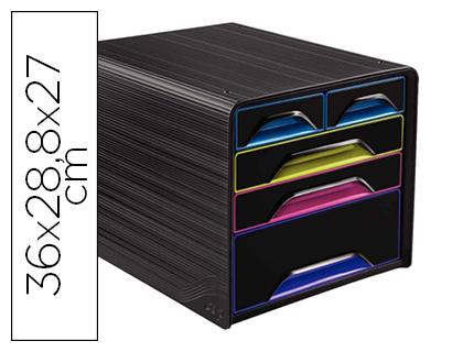 Blocos Classificadores de Secretaria Cep 5 Gavetas Mistos Preto/Multicolor 360X288X270 mm