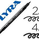 Marcador Lyra Aqua Brush Aguarelavel Dupla Ponta Fina e Pincel Preto