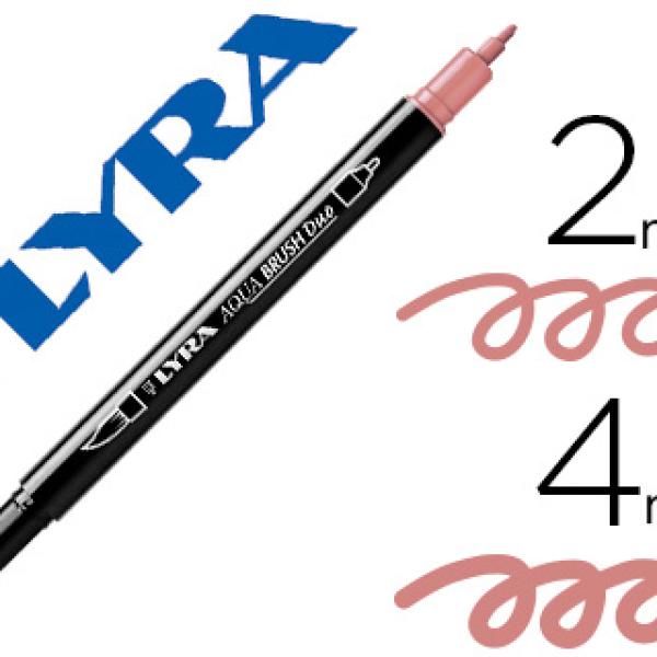 Marcador Lyra Aqua Brush Aguarelavel Dupla Ponta Fina e Pincel Rosa Carmin