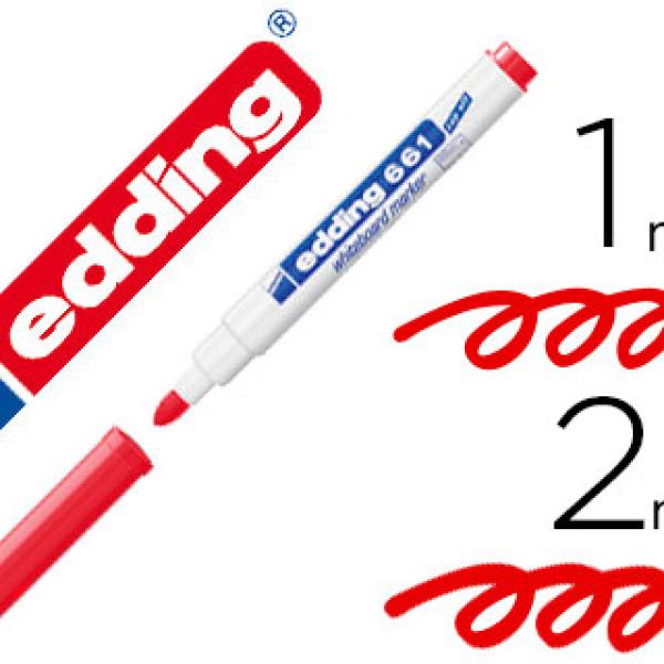 Marcador Edding p/ Quadro Branco 661 Cor Vermelho Ponta Redonda 1 - 2 mm Recarregavel