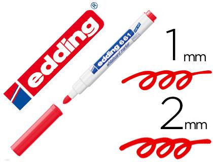 Marcador Edding p/ Quadro Branco 661 Cor Vermelho Ponta Redonda 1 - 2 mm Recarregavel
