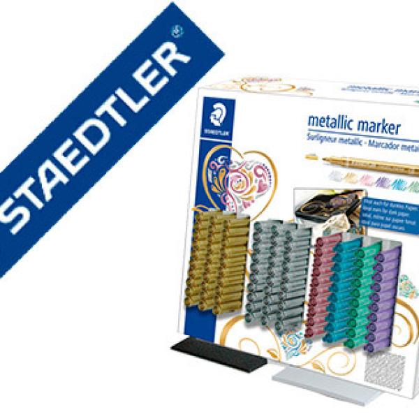 Marcador Staedtler Metalico 8323 Expositor de Secretaria de 100 Unidades Cores Sortidas
