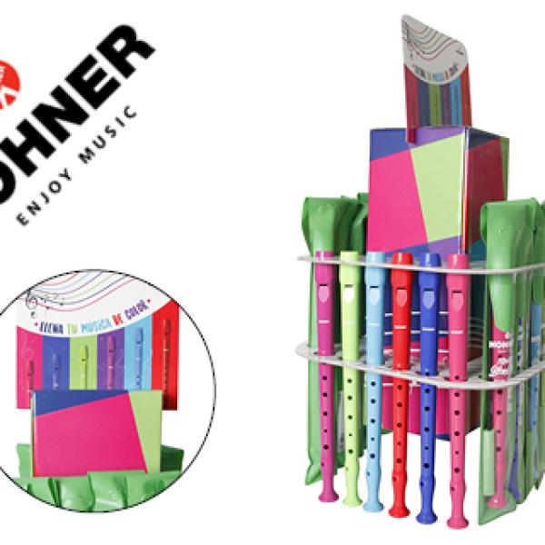 Flauta Hohner Gama Expositor de Secretaria 36 Unidades Sortidas 6 Por Cor 140X140X400 mm