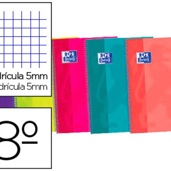 Caderno Espiral Oxfors Ebook 4 Capa Extradura 8º 120F Quadricula 5 mm Cores Sortidas Touch
