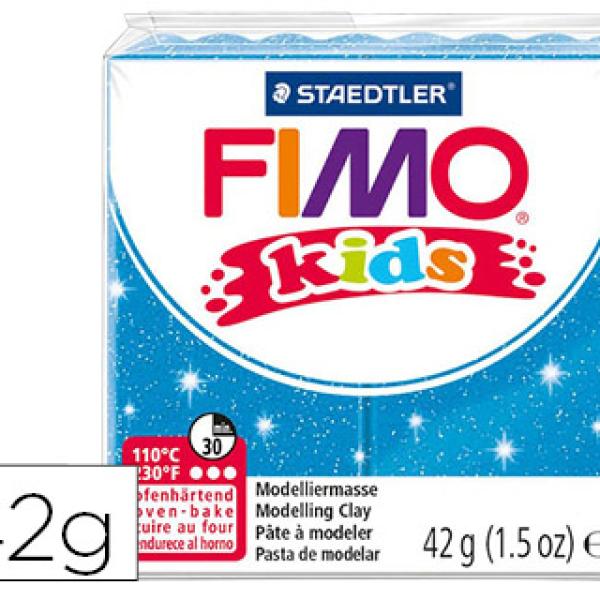 Pasta Staedtler Fimo Kids 42 Gr Cor Azul Purpurina