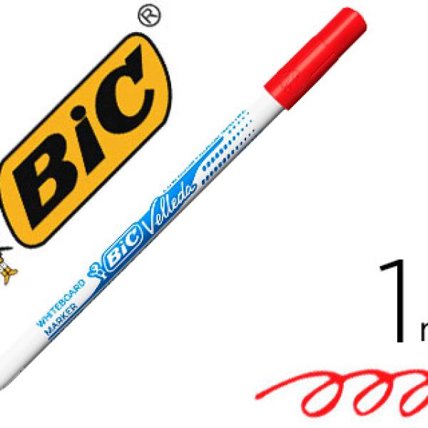 Marcador Bic Velleda Fino p/ Quadro Ponta Redonda 1 mm Vermelho