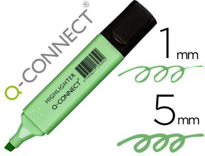 Marcador Q - Connect Fluorescente Pastel Verde Ponta Biselada