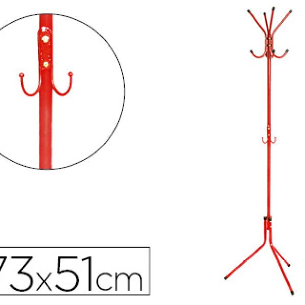 Cabide Q - Connect Metalico Vermelho 8 Suportes 173X51 cm