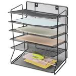 Tabuleiro de Secretaria Q - Connect Kf17289 Metalico Preto 6 Bandejas 325X230X390 mm