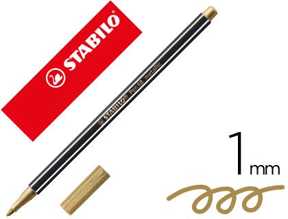 Marcador Stabilo Aguarelavel Pen 68 Metalico Ouro 1 mm