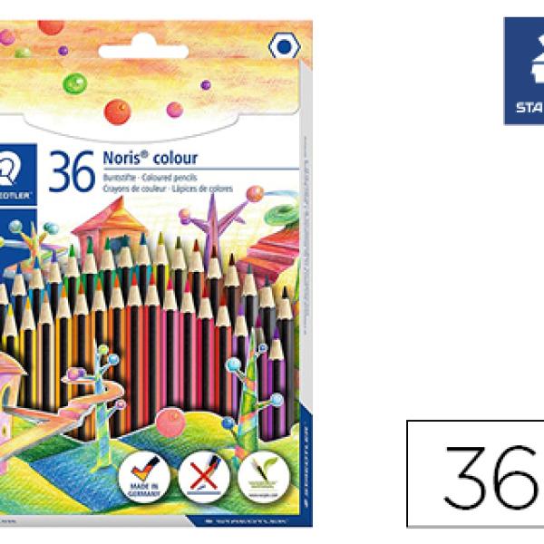 Lápis de Cores Staedtler Wopex Ecologico 36 Cores em Caixa de Cartão