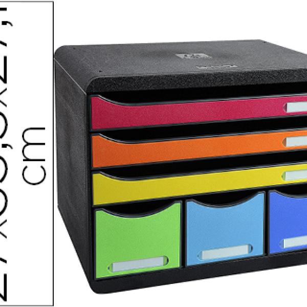 Bloco Classificador Exacompta Iderama Arlequin 6 Gavetas Multicores 270X355X271 mm