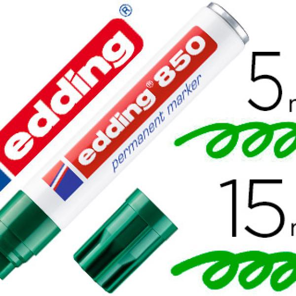 Marcador Edding Permanente 850 Verde Ponta Biselada 5 - 15 mm Recarregavel