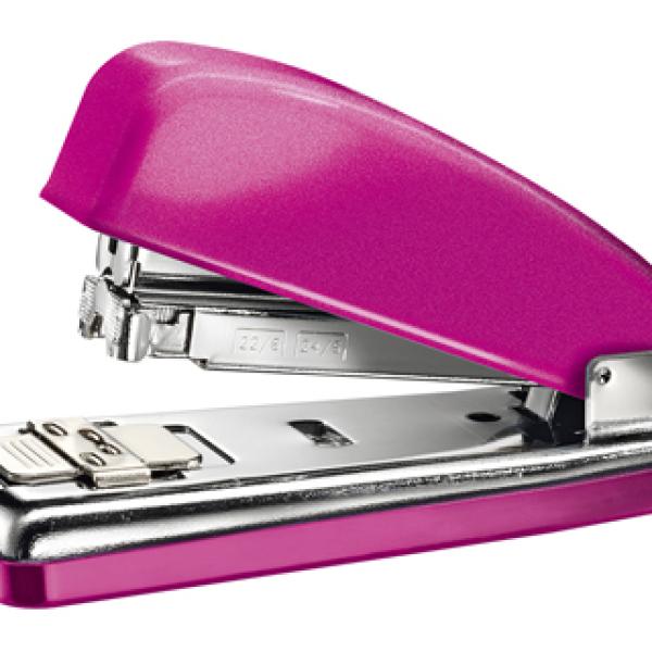 Agrafador Petrus 226 Classic Wow Fucsia Metalizado Capacidadee 30 Folhas em Blister