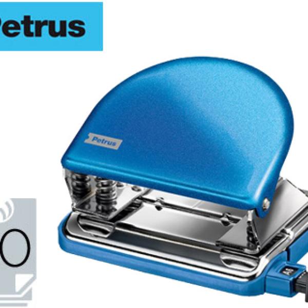 Furador Petrus 52 Wow Azul Metalizado Capacidadee 20 Folhas em Blister