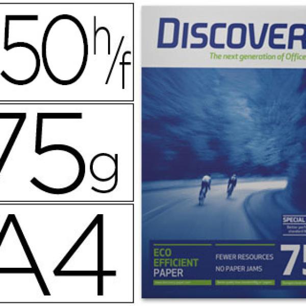 Papel Fotocopia Discovery Fast Pack Din A4 75 Gr Papel Multiuso Tinteiro e Laser (2500 Folhas)