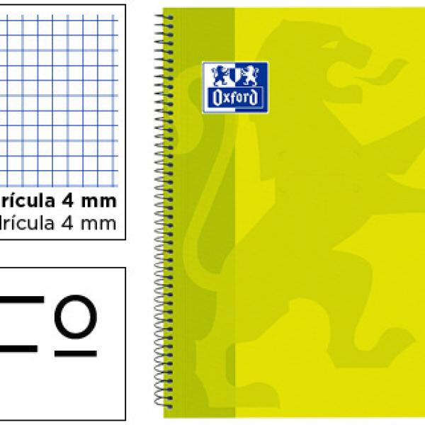 Caderno Espiral Oxford School Classic Capa Polipr. Folio 80F Quadr. 4 mm c/ Margem Lima