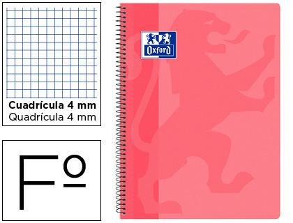 Caderno Espiral Oxford School Classic Capa Polipr. Folio 80F Quadr. 4 mm c/ Margem Rosa Chiclet