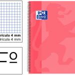 Caderno Espiral Oxford School Classic Capa Polipr. Folio 80F Quadr. 4 mm c/ Margem Rosa Chiclet