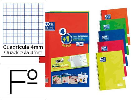 Caderno Espiral Oxford Capa Extradura Folio 80F Quadricula Write&Erase Quadro Pack 4+1 Unidades