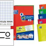 Caderno Espiral Oxford Capa Extradura Folio 80F Quadricula Write&Erase Quadro Pack 4+1 Unidades
